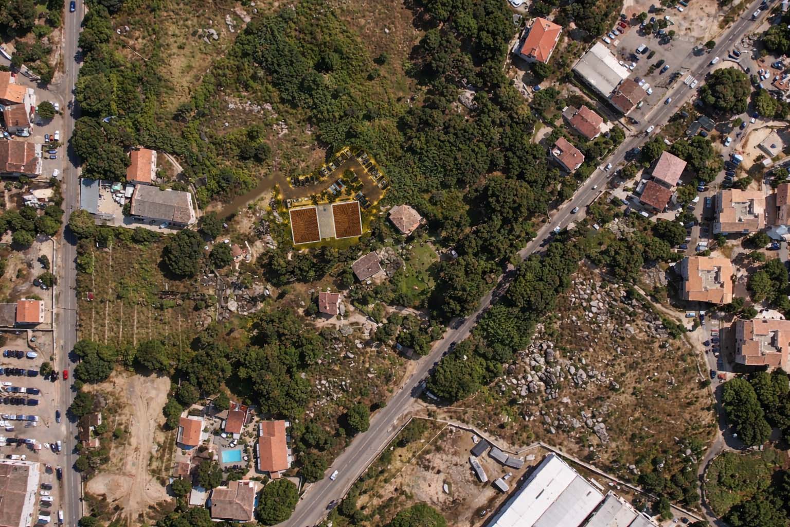 Plan de masse et environnement de Résidence L'Écrin à Porto-Vecchio