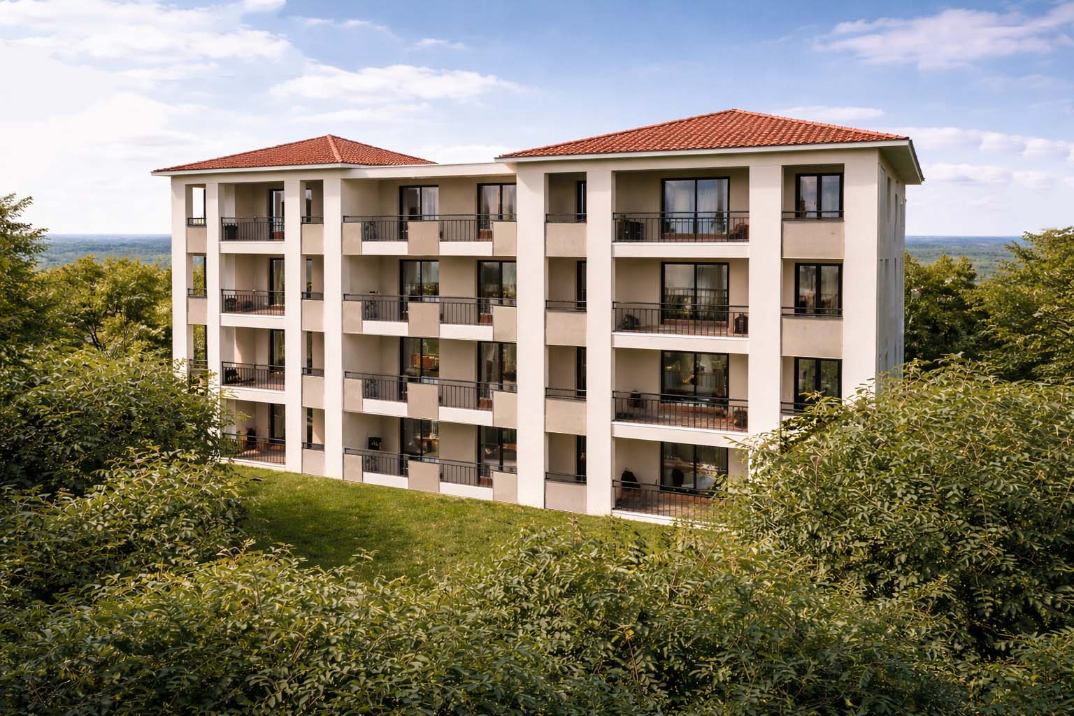 Façade sud de Résidence L'Écrin à Porto-Vecchio